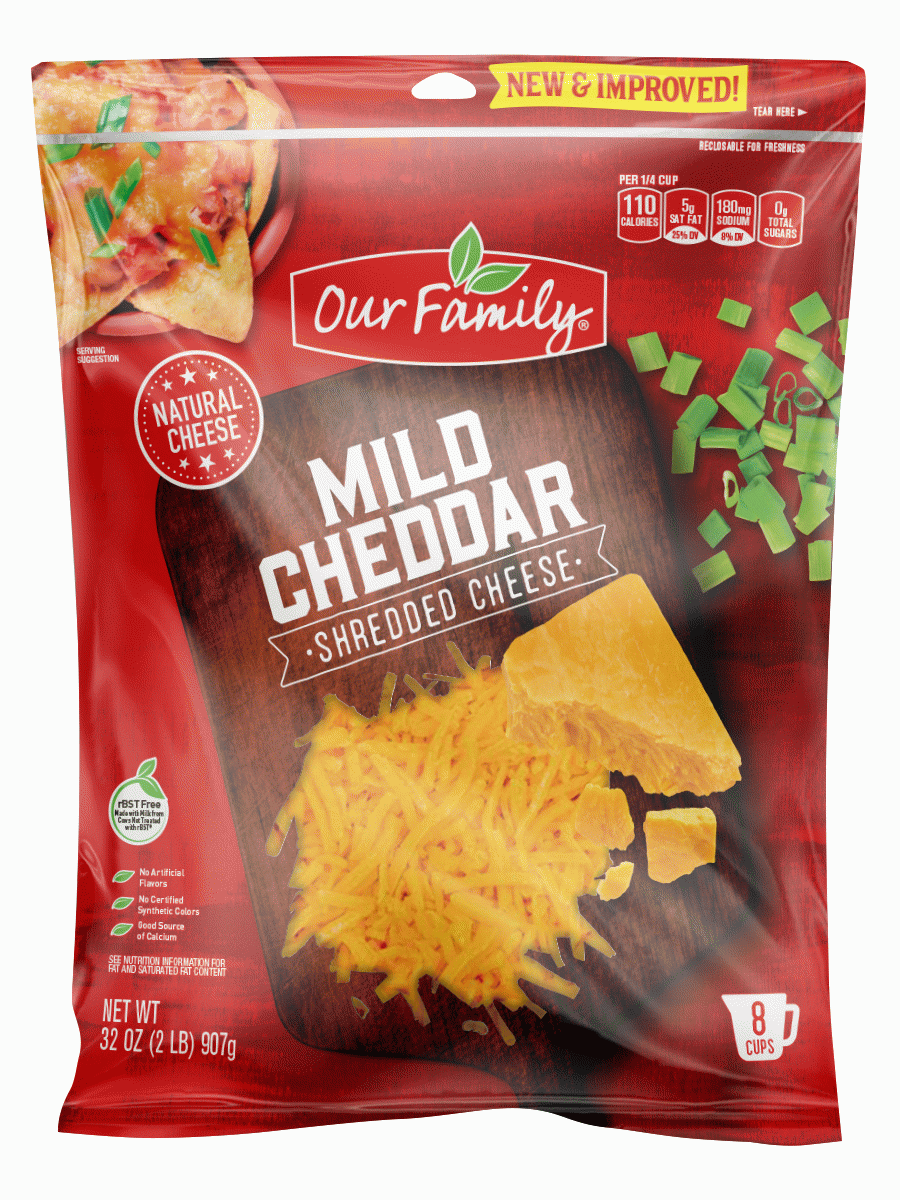 Our Family Natural mild cheddar shredded cheese Full-Size Picture